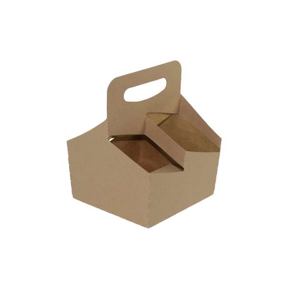 Boxit Boxit 7.25"x7"x7.25" 4 Cup 32 oz. Kraft Carrier Box, PK100 7710C-501